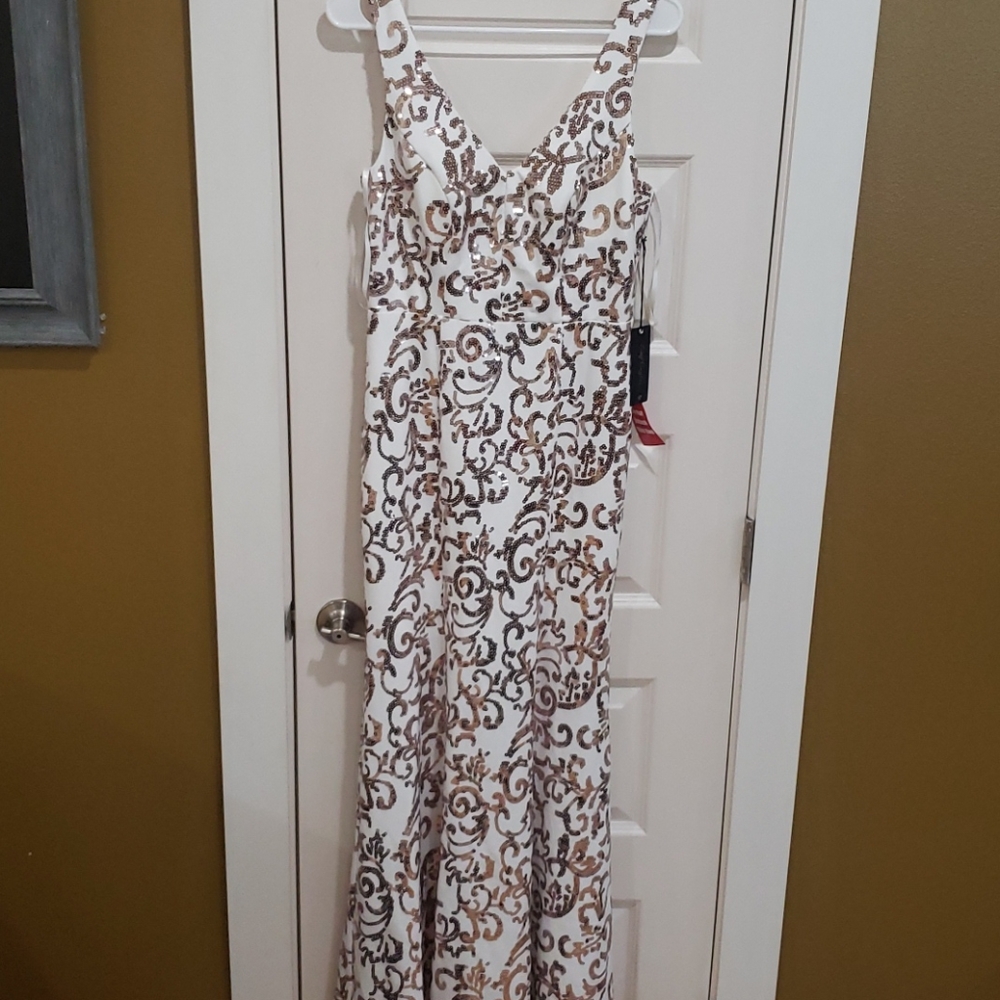 White & Rose Gold Dress